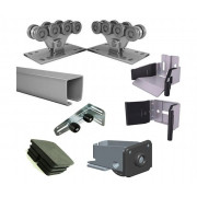 Alutech комплект с неоцинкованной шиной SG.02.002.А 6 метров и стальными роликами до 700кг