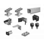 Alutech комплект с неоцинкованной шиной SG.01.002.А 5,3 метра и стальными роликами для ворот до 450кг