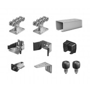 Alutech комплект с неоцинкованной шиной SG.01.002.А 8 метров и стальными роликами для ворот до 450кг