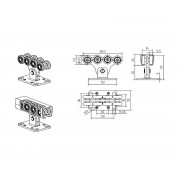 Alutech комплект с неоцинкованной шиной SG.01.002.А 8 метров и стальными роликами для ворот до 450кг