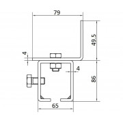 CAME DB 57 (1700138) Кронштейн крепления направляющего рельса, вертикальное крепление