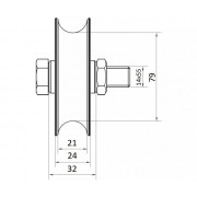 CAME WO 1024 (1700030) Колесо с подшипником, полукруглое сечение, D-100, до 300 кг
