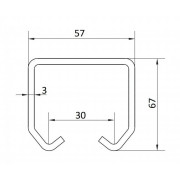 CAME STRELA 57-6 (1700135) Рельс направляющий подвесной, оцинкованный, 6 м