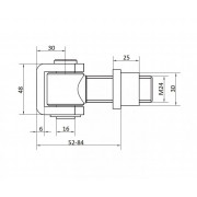 CAME H 24 (1700095) Петля регулируемая с гайкой, 52-84 мм, М24, под сварку
