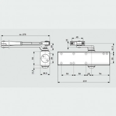 Dorma TS Profil EN 2/3/4/5 BCA коричневый 27112203 доводчик до 150 кг
