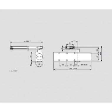 Dorma TS-83 EN 3-6 BC+DC серый 38020101 доводчик до 160 кг