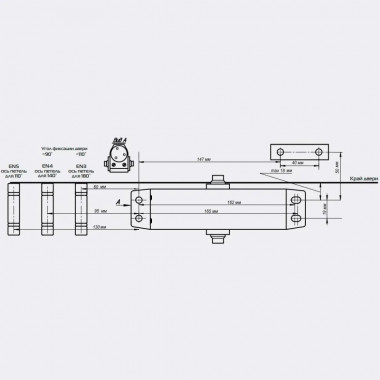 NOTEDO DC-080-НО Легкий характер белый доводчик до 120 кг NOTEDO DC-080-НО Легкий характер белый доводчик до 120 кг