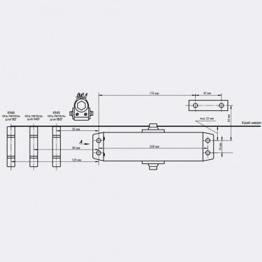 NOTEDO DC-150 LH Легкий характер серебро доводчик до 160 кг