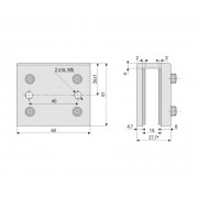 NOTEDO Кронштейн GH-arm монтажная пластина для установки рычага дверного доводчика